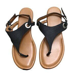 FRANCO SART WOMENS BLACK BUCKLEK SANDLES SIZE 9